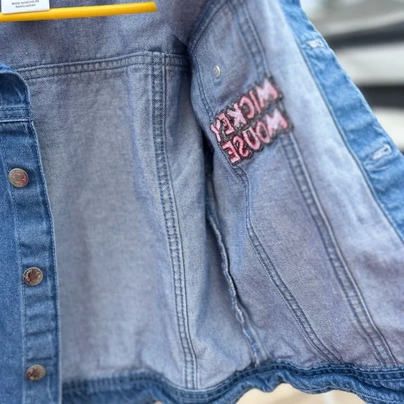 Disney Blue Denim Jacket with Mickey Mouse Embroidery - Picture 7 of 8
